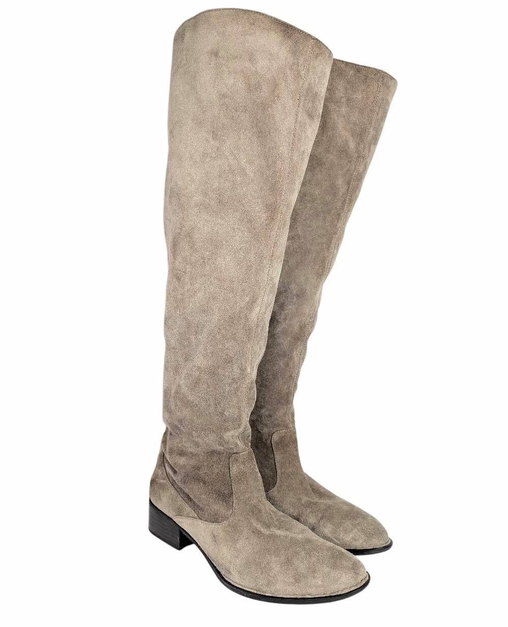 Born Crown Taupe Ecru suede over the knee thigh high boots womens 11